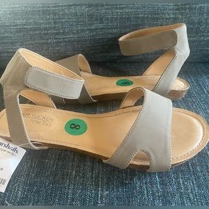 Adam Tucker Me Too Taupe Gray Sandals Size 8